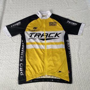 rare CYCLING SHIRT JERSEY TRIKOT TRACK SPORT CRANE TG TRADE GEARS SIZE M yellow